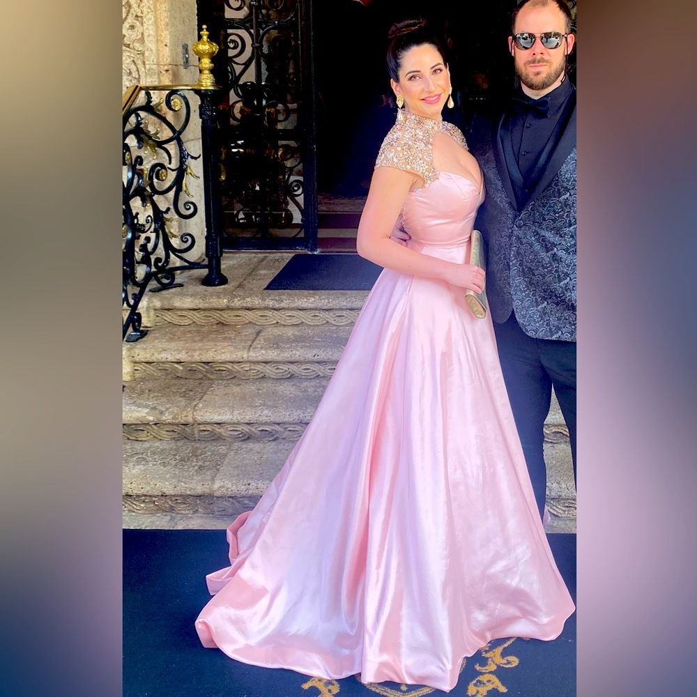 Sherri Hill evening gown pale pink